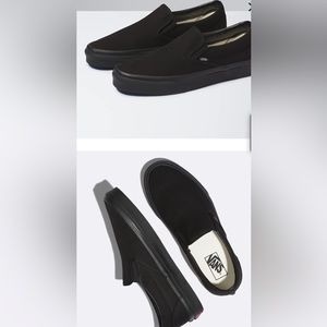 Black on black slip-on vans *Like New*
